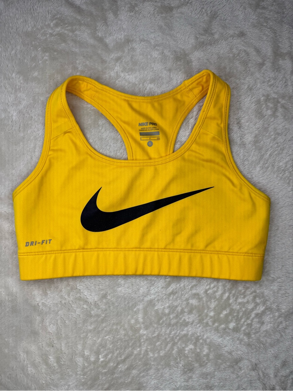 Nike Pro LIVESTRONG Dri-FIT Sports Bra Women’s Small Yellow Racerback